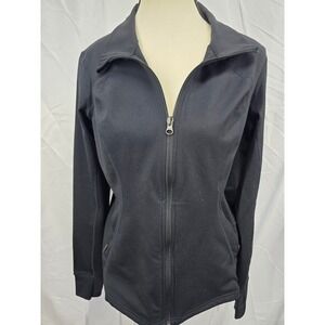 Zella Womens Black Full Zip Athletic Track Jacket Size Large Activewear Yoga